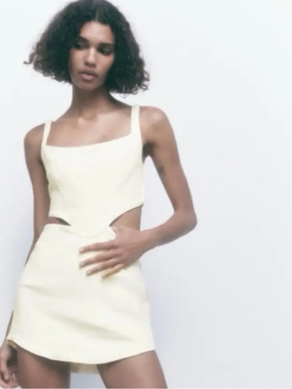 Zara Cream Cutout Mini Dress